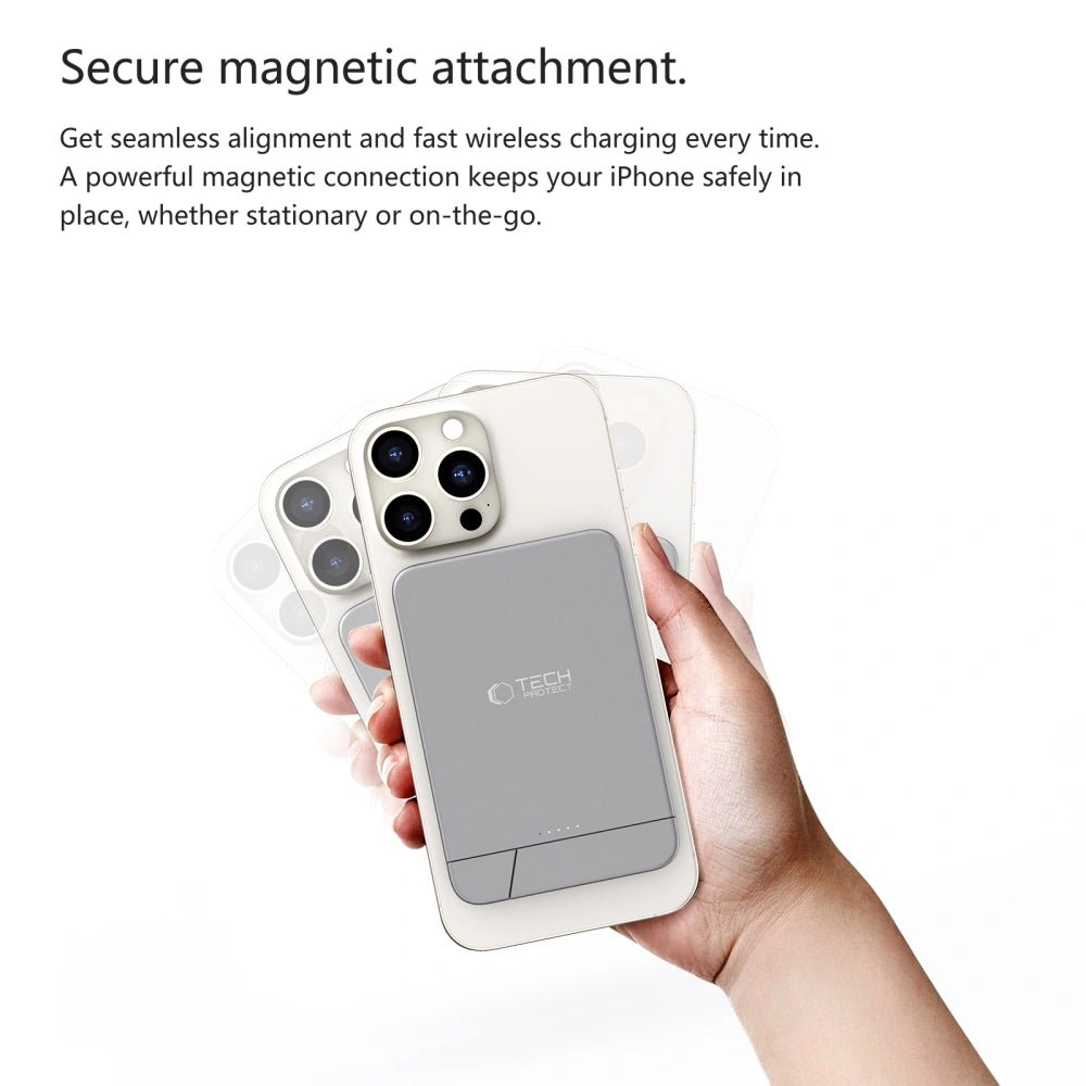 Tech - Protect PB15 Lifemag MagSafe Μαγνητικό PowerBank Κινητού 10000 mAh - Space Grey