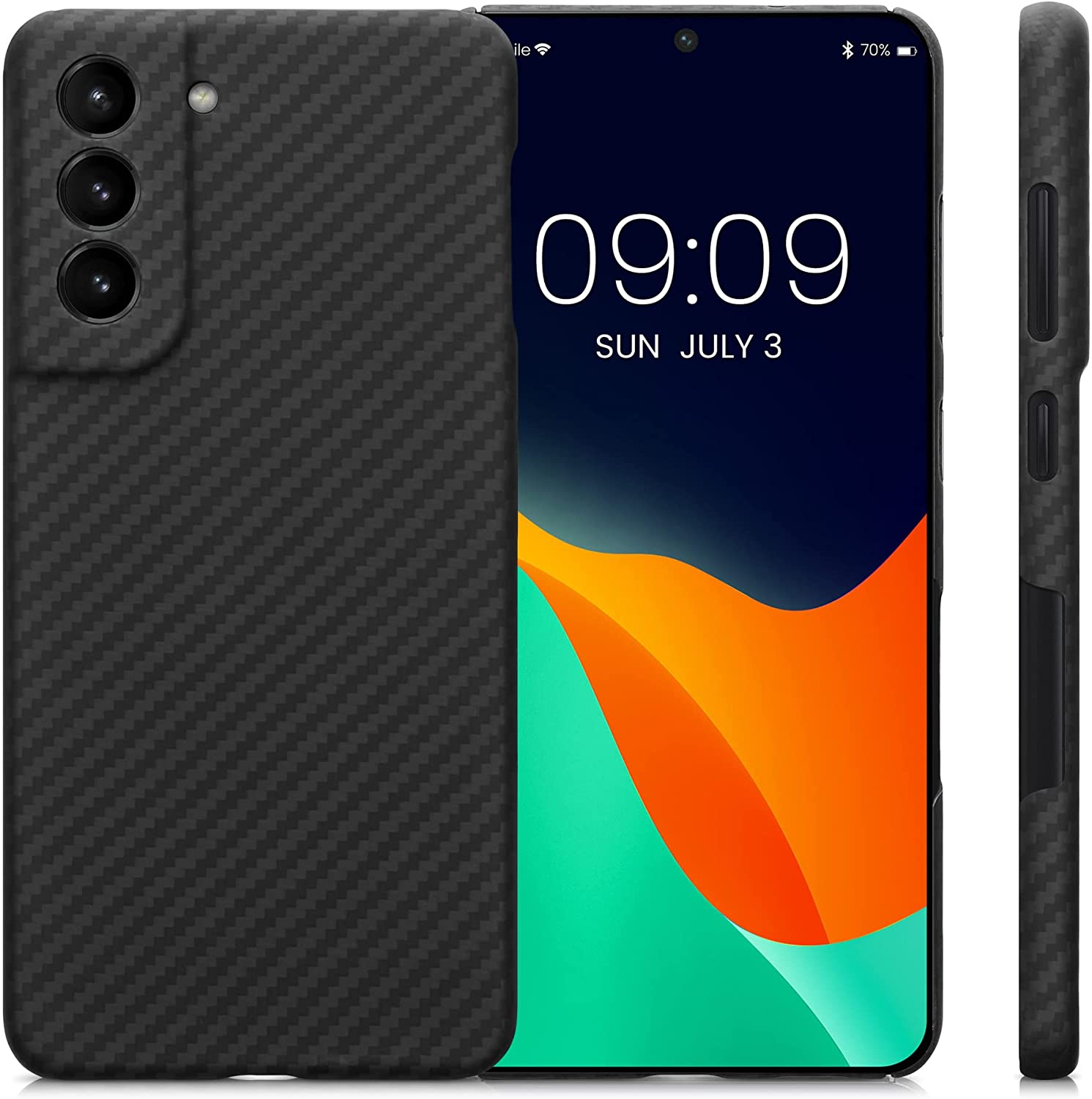 Kalibri Samsung Galaxy S21 FE Σκληρή Θήκη Aramid Fiber Body Armor - Black Matte - 57636.47