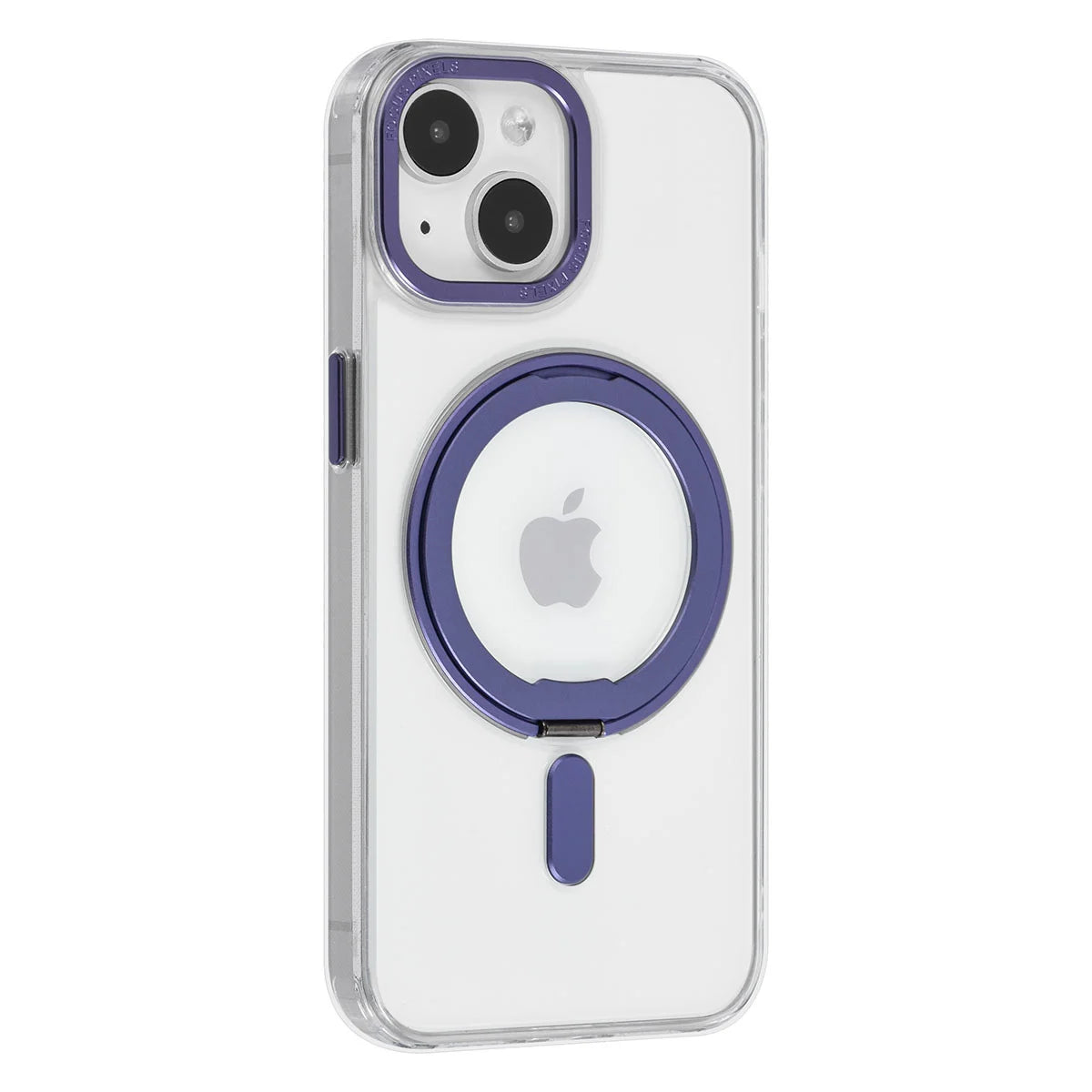 Tuniq iPhone 15 - Σκληρή MagSafe Θήκη με Περιστρεφόμενο Δαχτυλίδι Συγκράτησης - Διάφανη / Μοβ