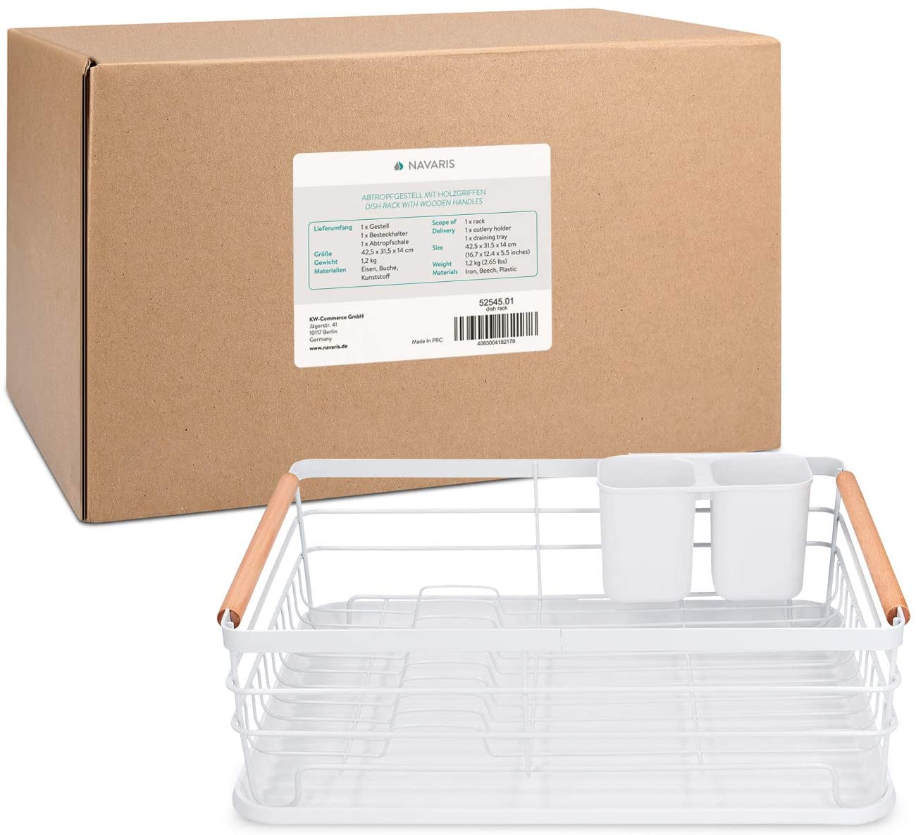 Navaris Στεγνωτήριο Πιάτων - Μαχαιροπίρουνων - 42,5 x 31,5 x 14 cm - White - 52545.01