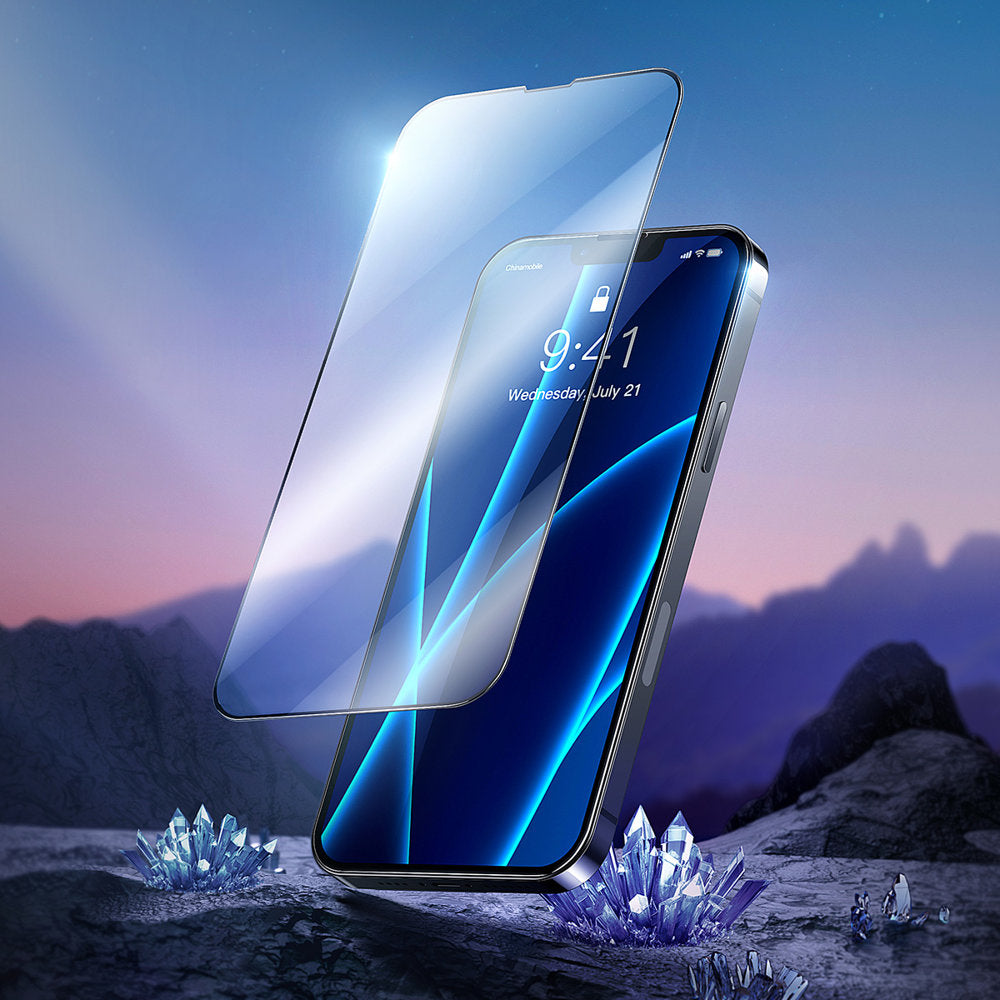 Baseus iPhone 13 / iPhone 13 Pro 0.3mm Ceramic Full Glass Full Screen Αντιχαρακτικό Γυαλί Οθόνης - 2 Τεμάχια - Black - SGQP030101