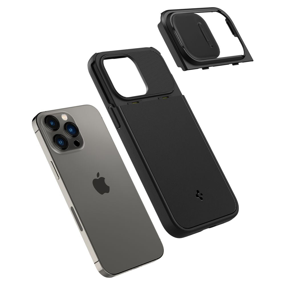 Spigen iPhone 14 Pro Max Optik Armor Mag Θήκη Σιλικόνης με Κάλυμμα για την Κάμερα και MagSafe - Black