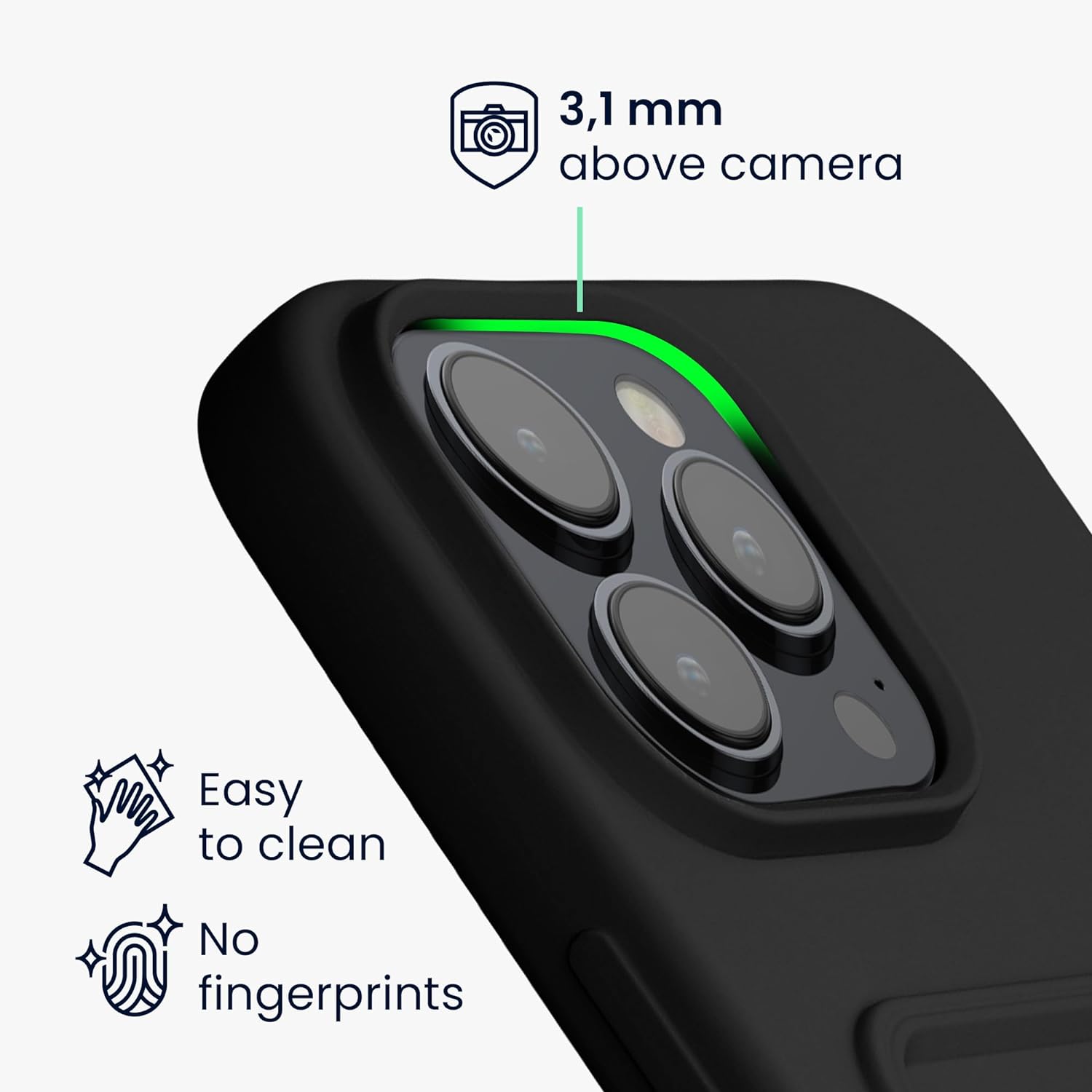 KW iPhone 15 Pro Max Θήκη Σιλικόνης TPU με Υποδοχή για Κάρτα - Black - 62020.01