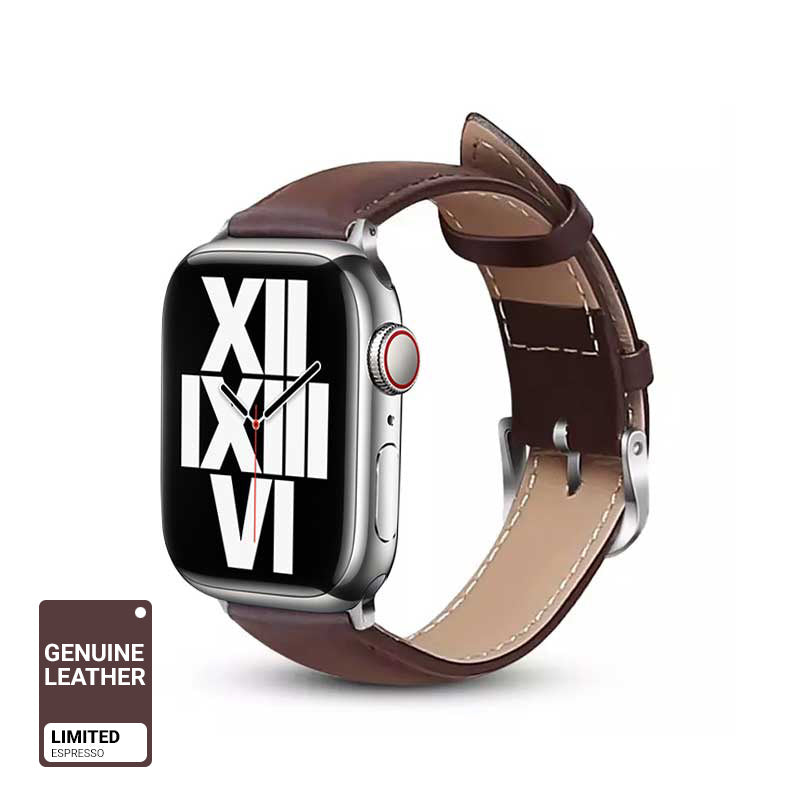 Crong Λουράκι Apple Watch 4/5/6/7/8/9/10/11 - SE (1/2/3) - Ultra (1/2/3) - 42/44/45/49mm από Γνήσιο Δέρμα - Noble Band - Espresso