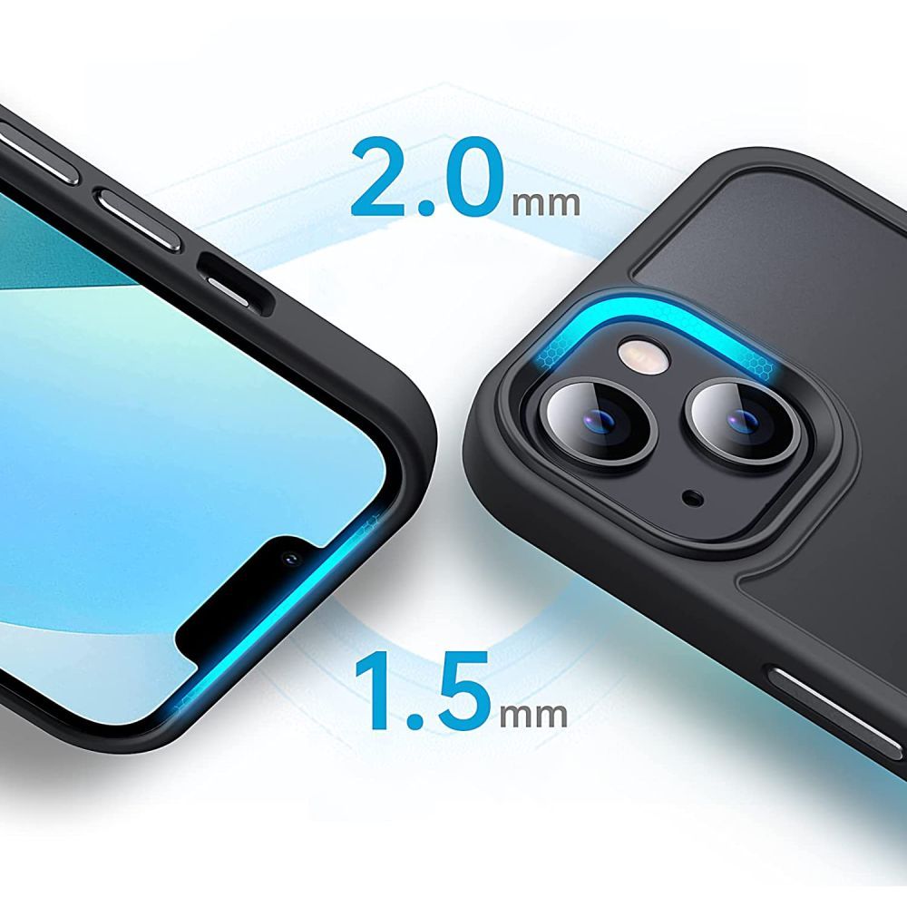 Tech - Protect iPhone 14 MagMat Σκληρή Θήκη με Πλαίσιο Σιλικόνης και MagSafe - Matte Black / Ημιδιάφανη