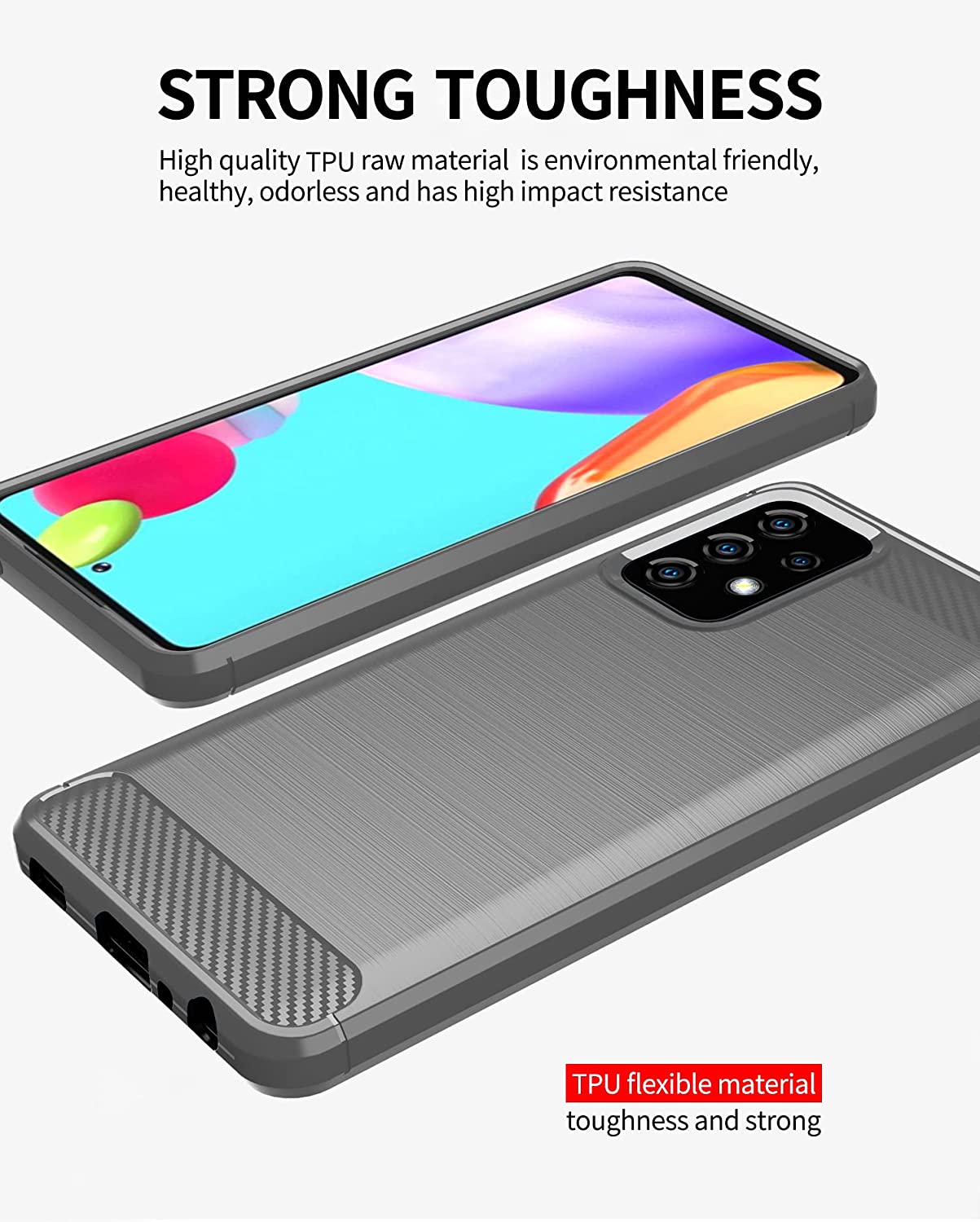 Cadorabo Samsung Galaxy A72 / A72 5G Θήκη Rugged Carbon TPU - Brushed Gray