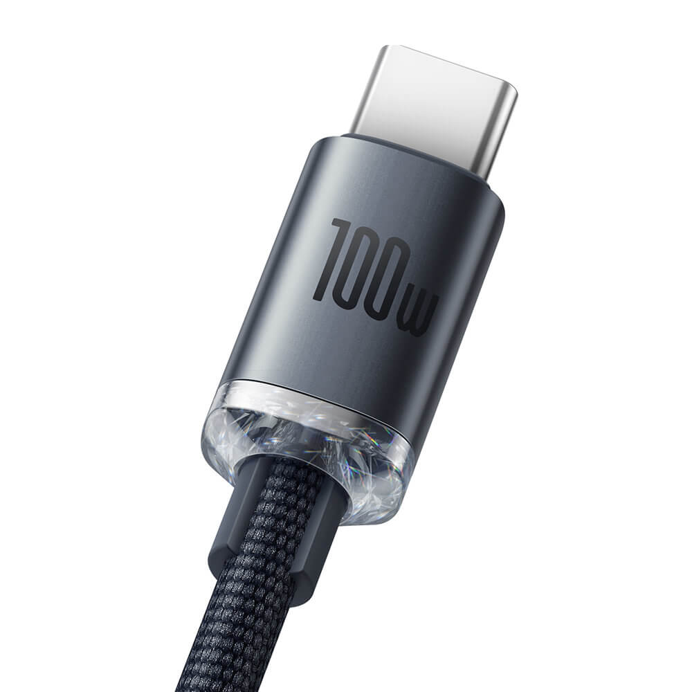 Baseus Crystal Shine Cable USB to Type C 100W - Καλώδιο Δεδομένων και Γρήγορης Φόρτισης 1.2M - Black - CAJY000401