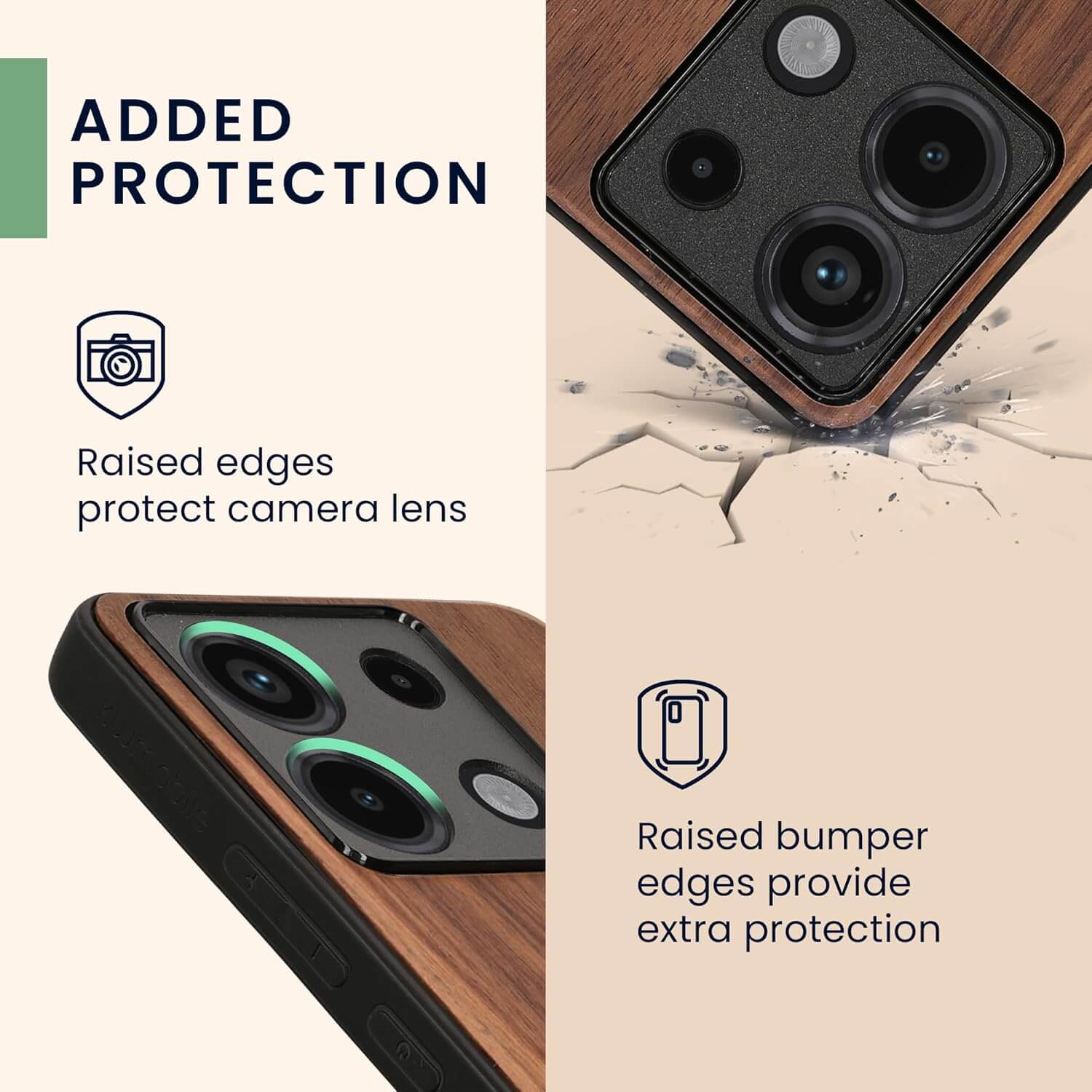 KW Xiaomi Redmi Note 13 Pro 5G / Poco X6 5G Θήκη από Φυσικό Ξύλο - Design Compass Vintage - Dark Brown