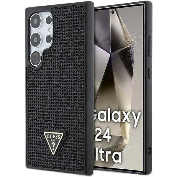 Guess Samsung Galaxy S24 Ultra - Rhinestone Triangle - Σκληρή Θήκη με Πλαίσιο Σιλικόνης - Black - GUHCS24LHDGPPK
