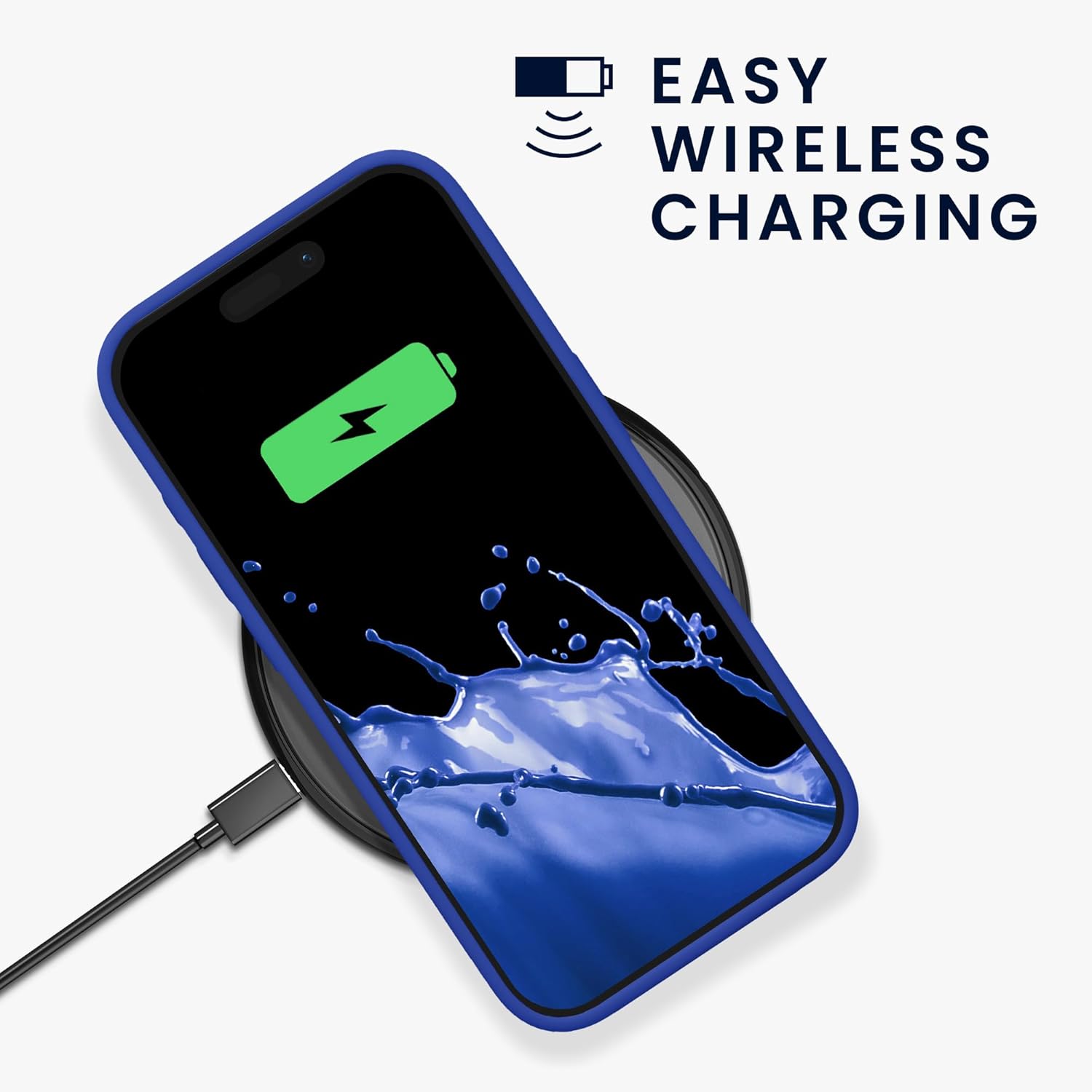 KW iPhone 15 Pro Θήκη Σιλικόνης Rubberized TPU - Baltic Blue