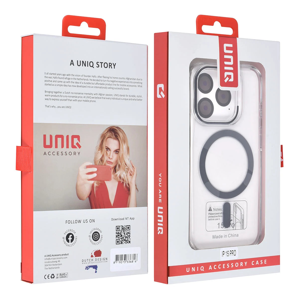 Tuniq iPhone 15 Pro - MagSafe Σκληρή Θήκη με Πλαίσιο Σιλικόνης - Διάφανη / Μαύρη