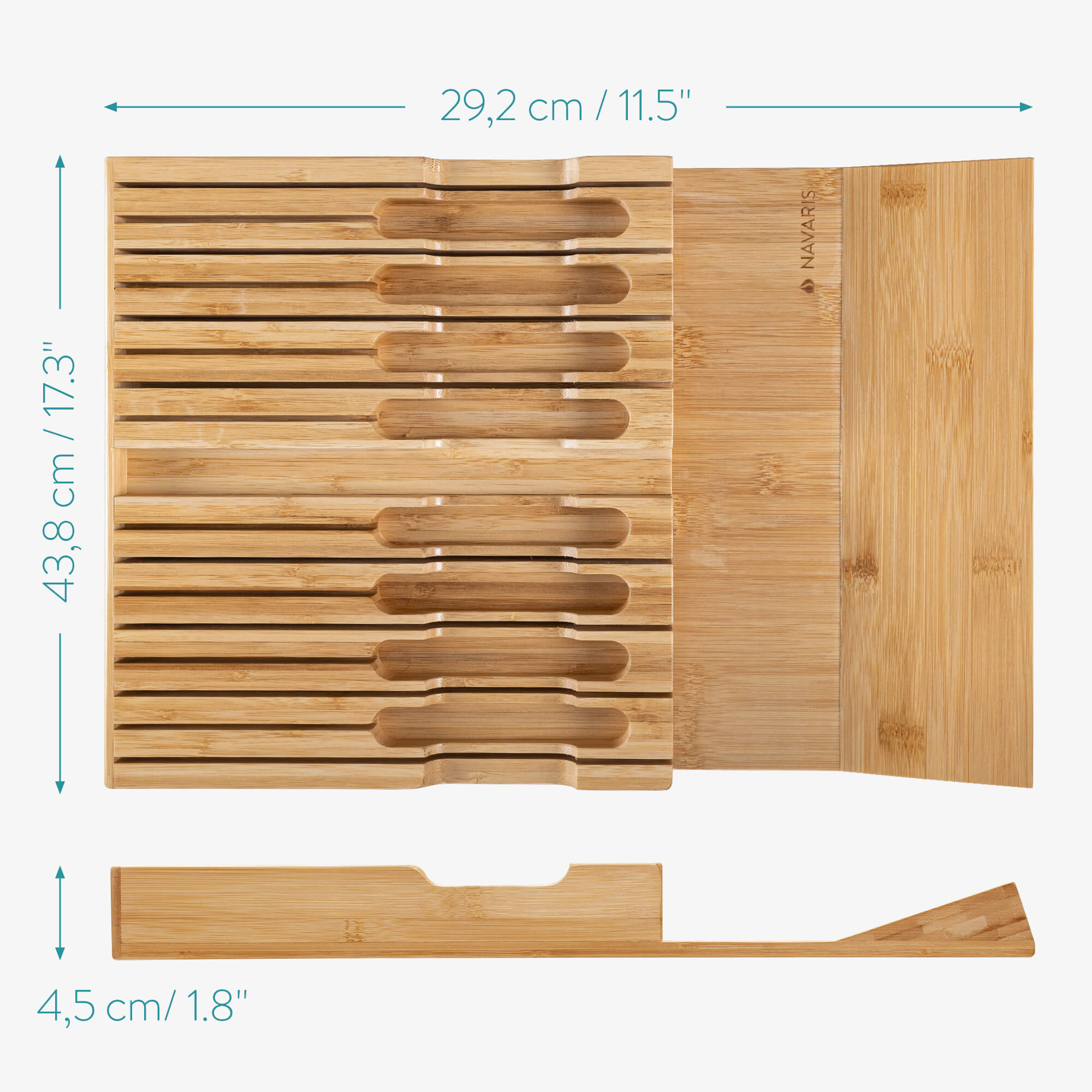 Navaris Θήκη για Μαχαίρια από Μπαμπού - Light Brown - 54640.01