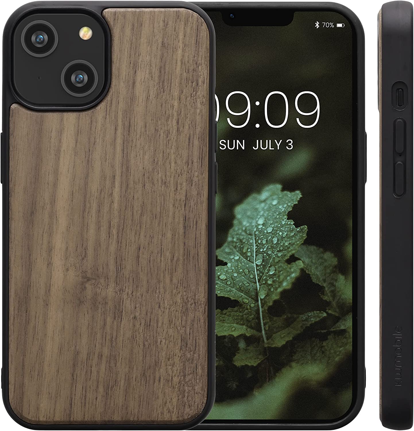 KW iPhone 14 Θήκη από Φυσικό Ξύλο - Dark Brown - 59120.18
