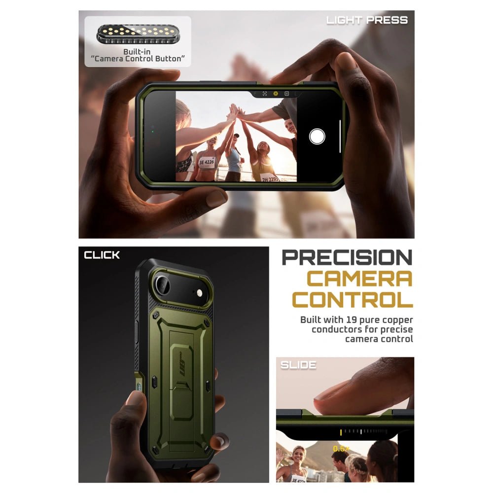 Supcase iPhone Air - Unicorn Beetle Pro - Σκληρή Θήκη με Προστασία Οθόνης και Stand - Green
