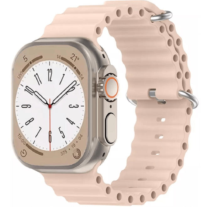 Techsuit Λουράκι Apple Watch 4/5/6/7/8/9/10/11 - SE (1/2/3) - ULTRA (1/2/3) - 44/45/46/49mm Watchband W038 Σιλικόνης - Pink