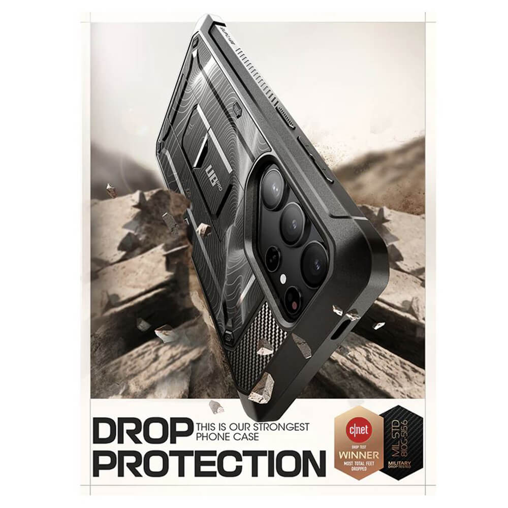 Supcase Samsung Galaxy S24 Ultra Unicorn Beetle Pro 2 Σκληρή Θήκη με Προστασία Οθόνης και Stand - Titan Gray