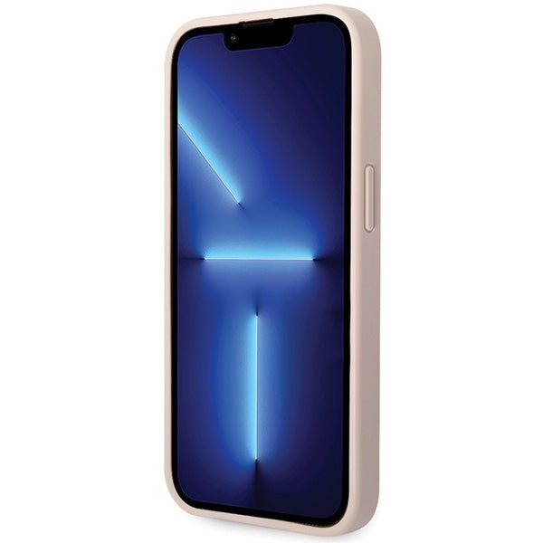 Guess iPhone 15 - 4G Big Metal Logo Θήκη με Επένδυση Συνθετικού Δέρματος - Pink - GUHCP15S4GMGPI