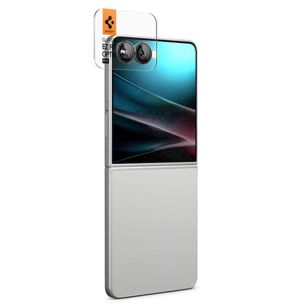 Spigen Samsung Galaxy Z Flip7 / Z Flip8 - Αντιχαρακτικό Γυαλί για την Κάμερα - Optik tR EZ Fit Pro HD - 2 Τεμάχια - Black