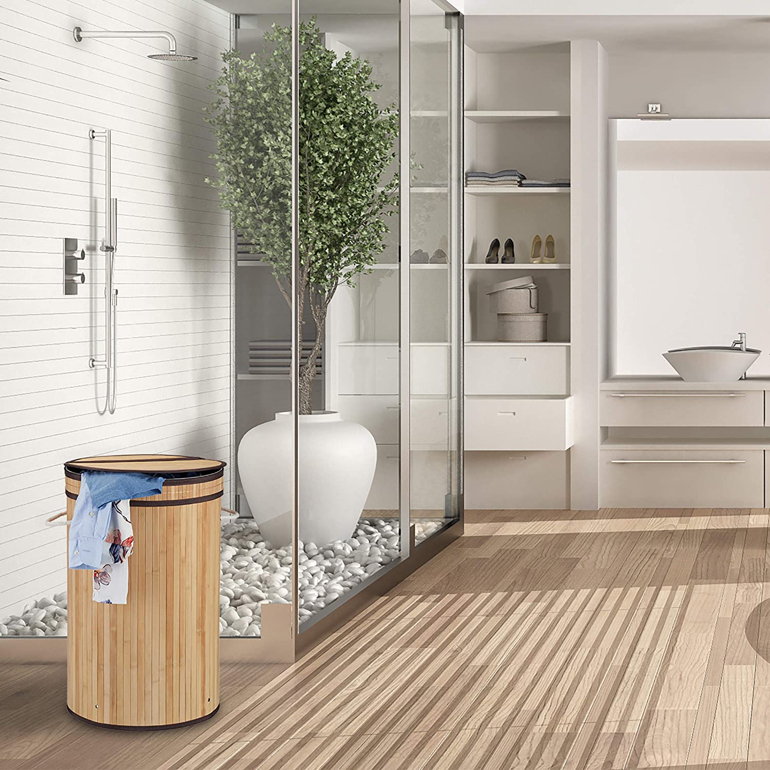 Relaxdays Καλάθι Απλύτων από Μπαμπού - Natural - 4052025944100