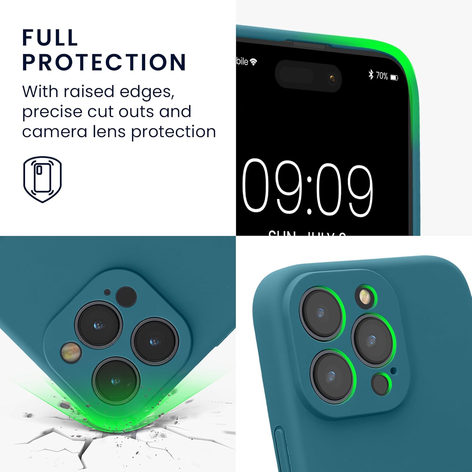 KW iPhone 16 Pro Max Θήκη Σιλικόνης Rubberized TPU - Matte Petrol