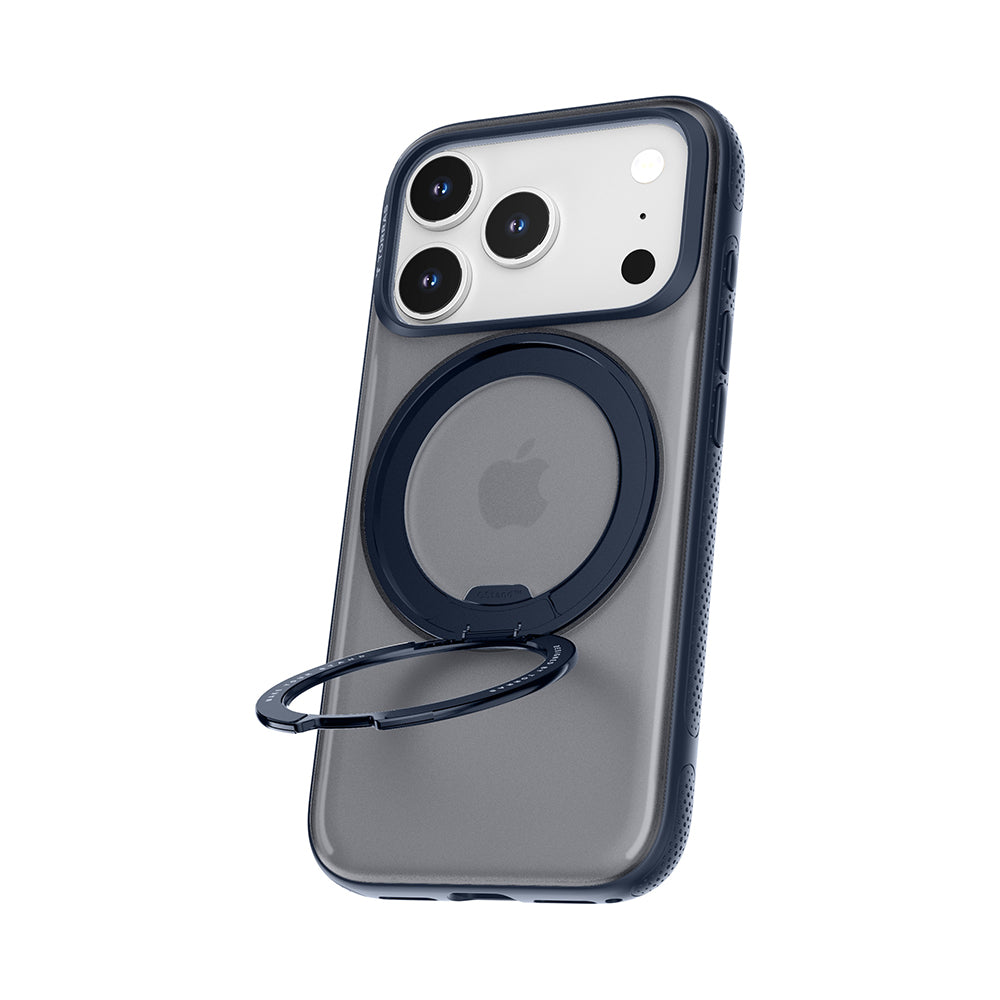 Torras iPhone 17 Pro Max - Σκληρή θήκη με Περιστρεφόμενο Stand / MagSafe - Ostand R Fitness Series - Navy Blue