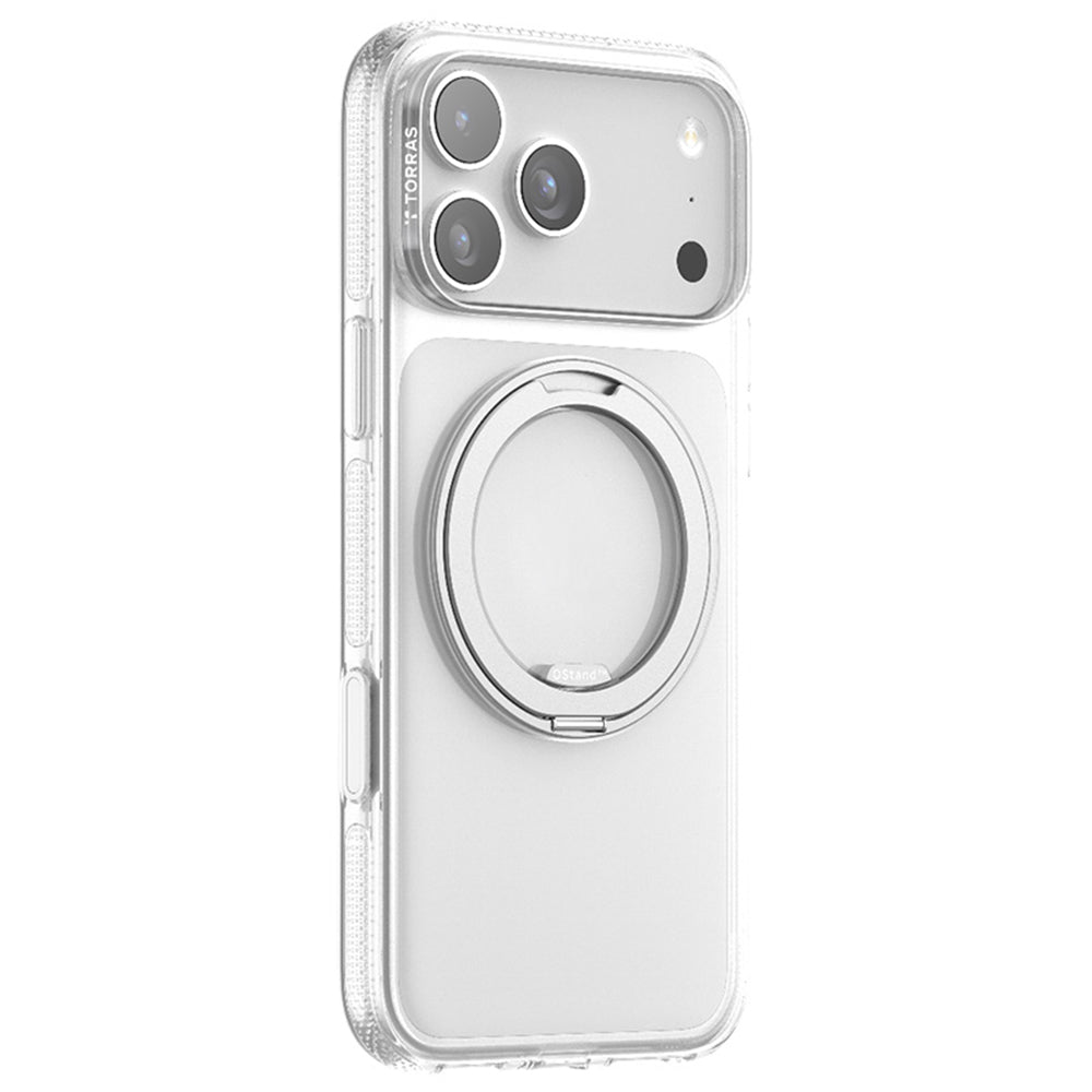 Torras iPhone 17 Pro Max - Σκληρή θήκη με Περιστρεφόμενο Stand / MagSafe - Ostand R Fitness Series - Διάφανη