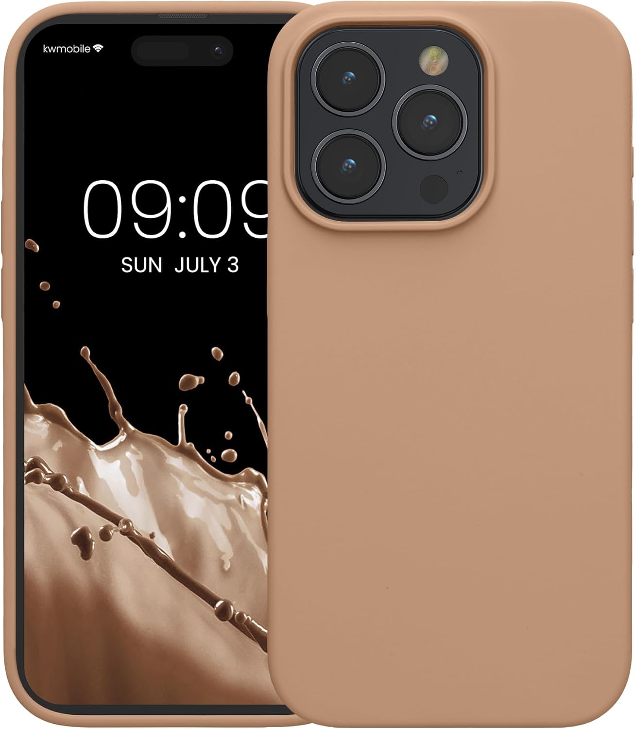 KW iPhone 15 Pro Max Θήκη Σιλικόνης Rubberized TPU - Cappuccino