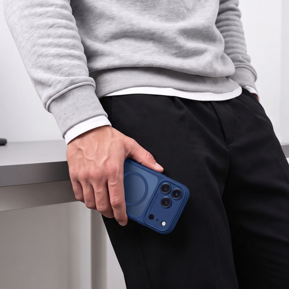 Tech-Protect iPhone 18 Pro / iPhone 17 Pro - Σκληρή Θήκη με Πλαίσιο Σιλικόνης και MagSafe - MagPeak MagSafe CC - Matte Deep Blue