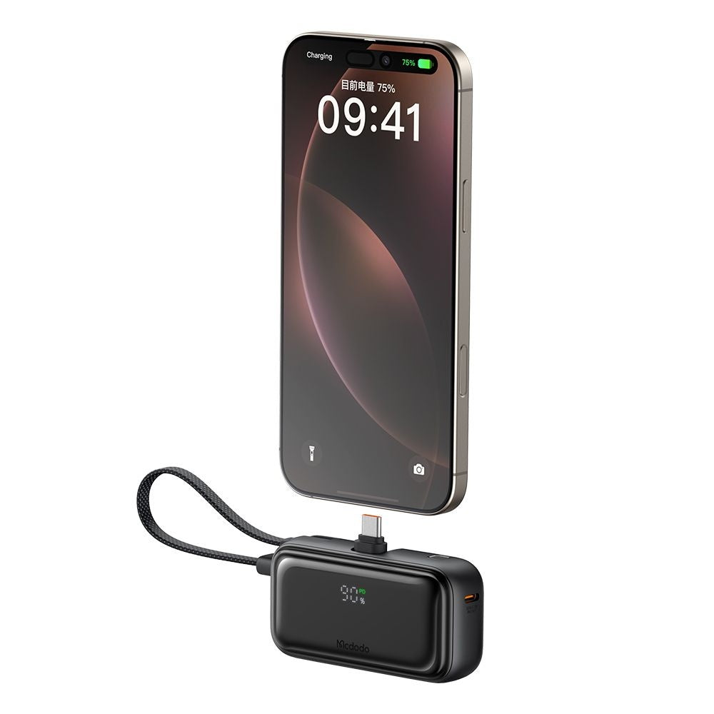Mcdodo PowerBank 5000mAh 22.5W με Ενσωματωμένο Καλώδιο και Βύσμα Type-C - MC-7760 - Black