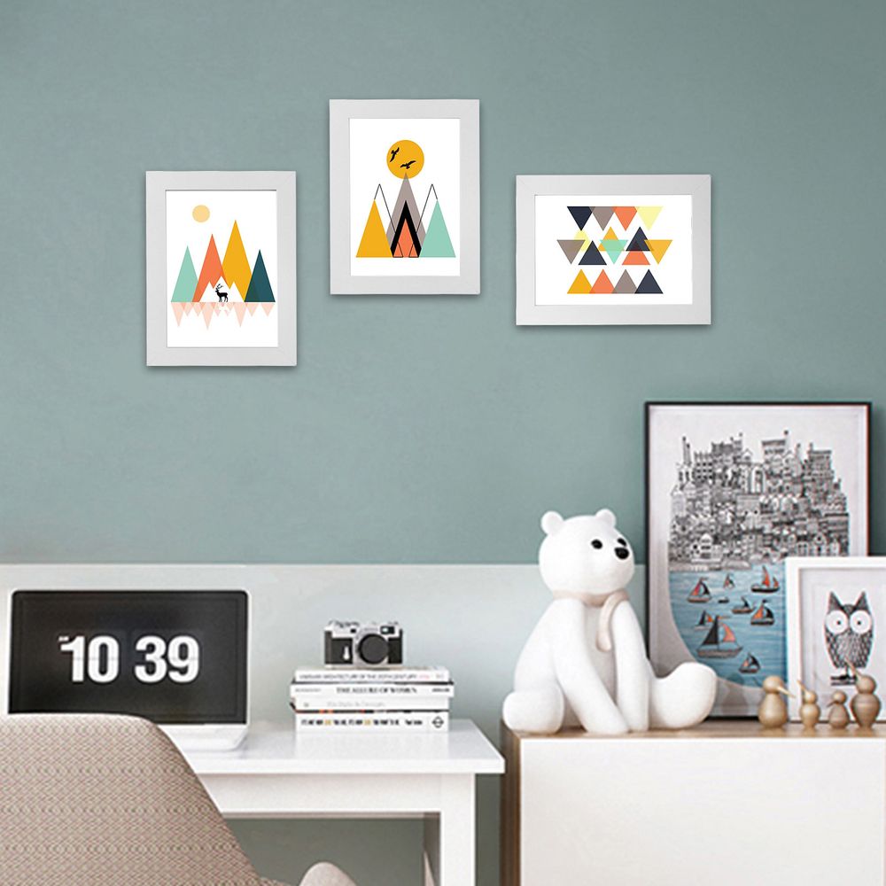 Songmics Σετ με 3 Κορνίζες για Φωτογραφίες 13 x 18 cm - White - RPF33WT