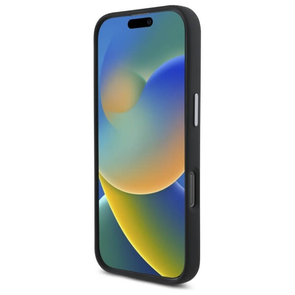 DKNY iPhone 16 - Liquid Silicone Metal Logo - Σκληρή Θήκη με Πλαίσιο Σιλικόνης - Black