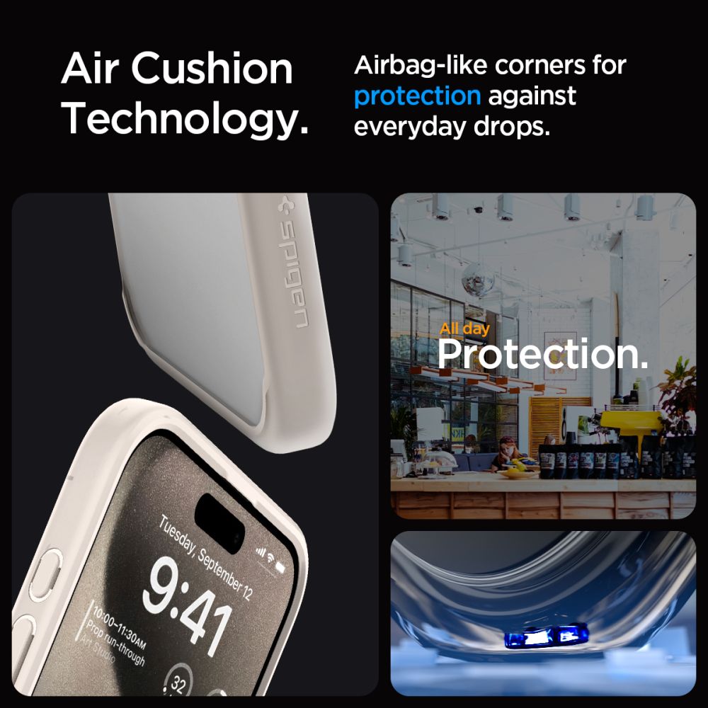 Spigen iPhone 15 Pro Max Ultra Hybrid Σκληρή Θήκη με Πλαίσιο Σιλικόνης - Natural Titanium