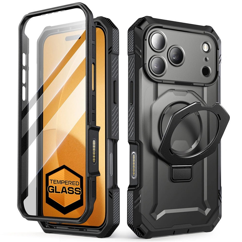 Supcase iPhone 17 Pro - UB Grip Pro Mag - Σκληρή Θήκη με Προστασία Οθόνης και MagSafe / Stand - Black
