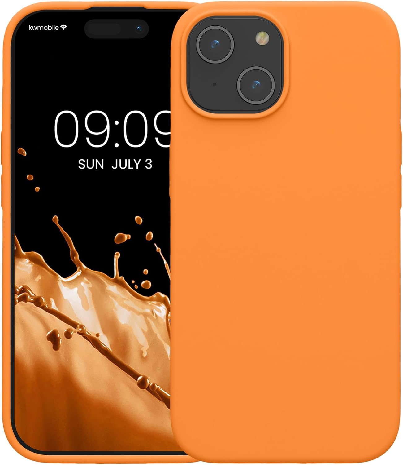 KW iPhone 15 Θήκη Σιλικόνης Rubberized TPU - Fruity Orange