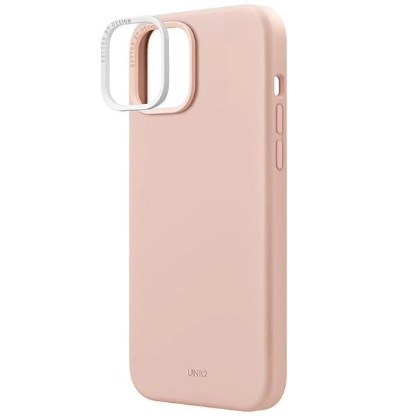 Uniq iPhone 15 Lino Hue Magclick Θήκη Σιλικόνης με MagSafe - Pink