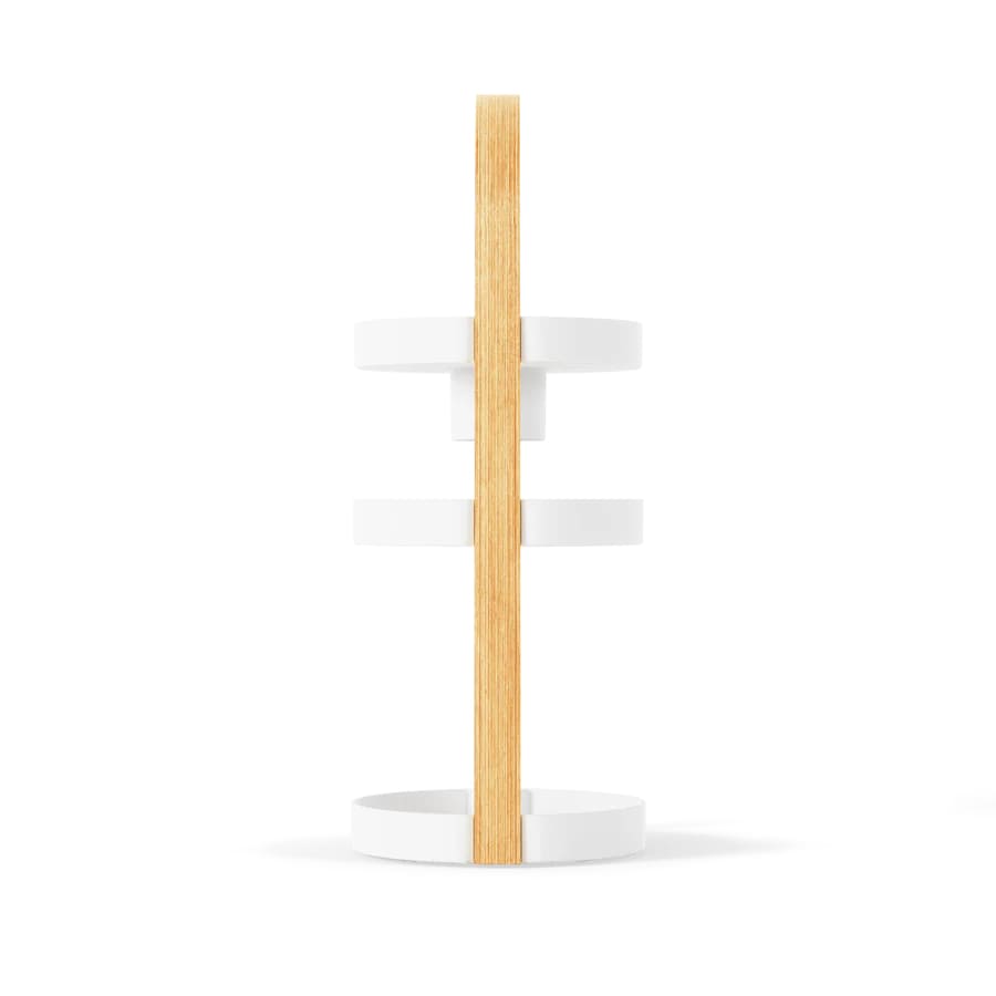 Umbra Bellwood Οργανωτής Καλλυντικών 3 Επιπέδων με Αφαιρούμενο Δοχείο για Πινέλα Μακιγιάζ - White / Natural