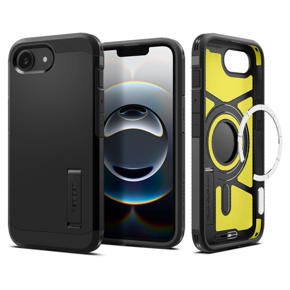 Spigen iPhone 16e Tough Armor Mag Σκληρή Θήκη με MagSafe - Black