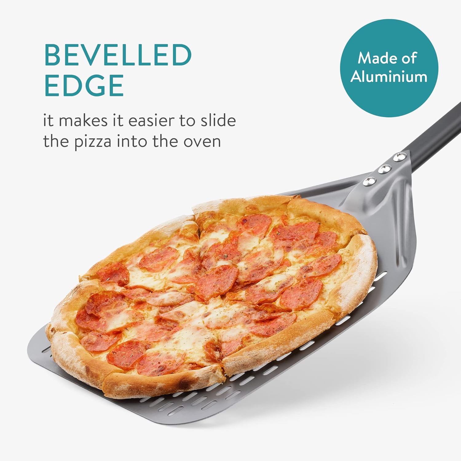 Navaris Φτυάρι Πίτσας με Αφαιρούμενη Λαβή - Silver - 58083.01