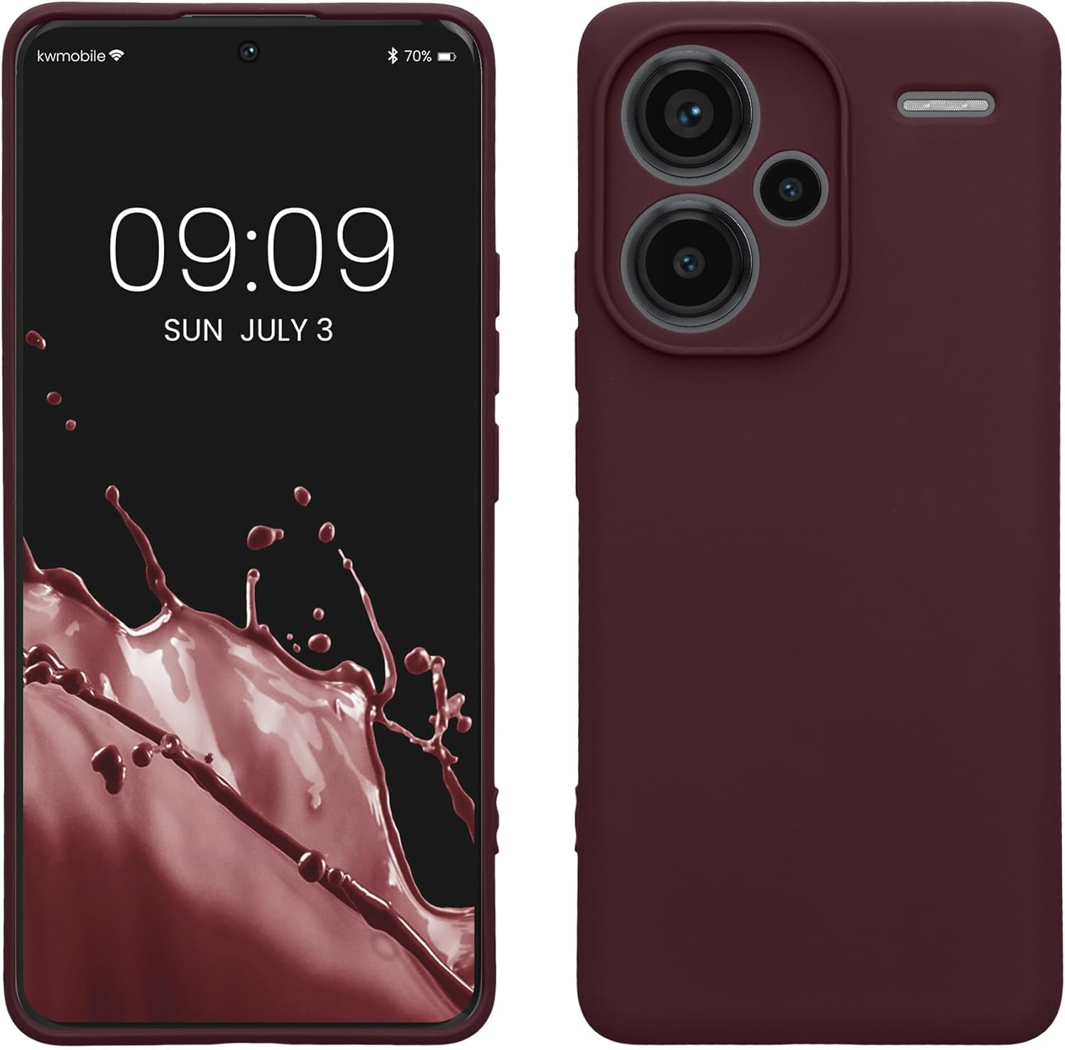 KW Xiaomi Redmi Note 13 Pro+ 5G Λεπτή Θήκη Σιλικόνης Rubberized TPU - Bordeaux Purple