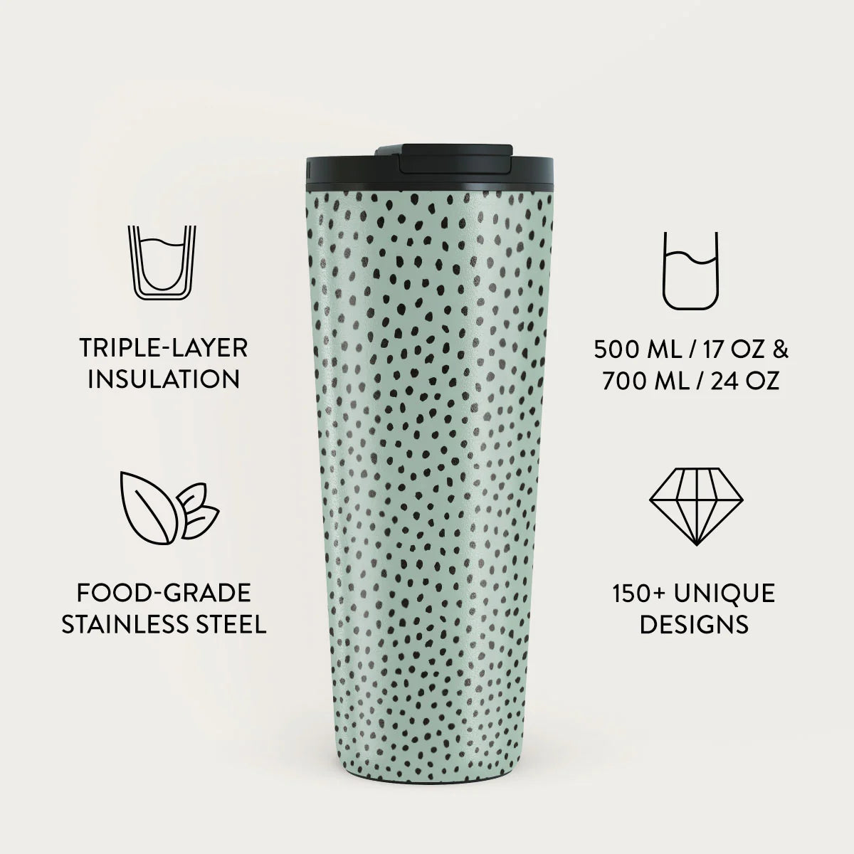 Burga Κούπα Θερμός από Ανοξείδωτο Ατσάλι - Flap Lid - 700ml - Mint Gelato