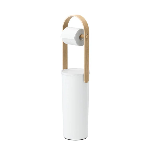 Umbra Bellwood Επιδαπέδια Βάση Ρολού Τουαλέτας με Χαρτοθήκη - White / Natural