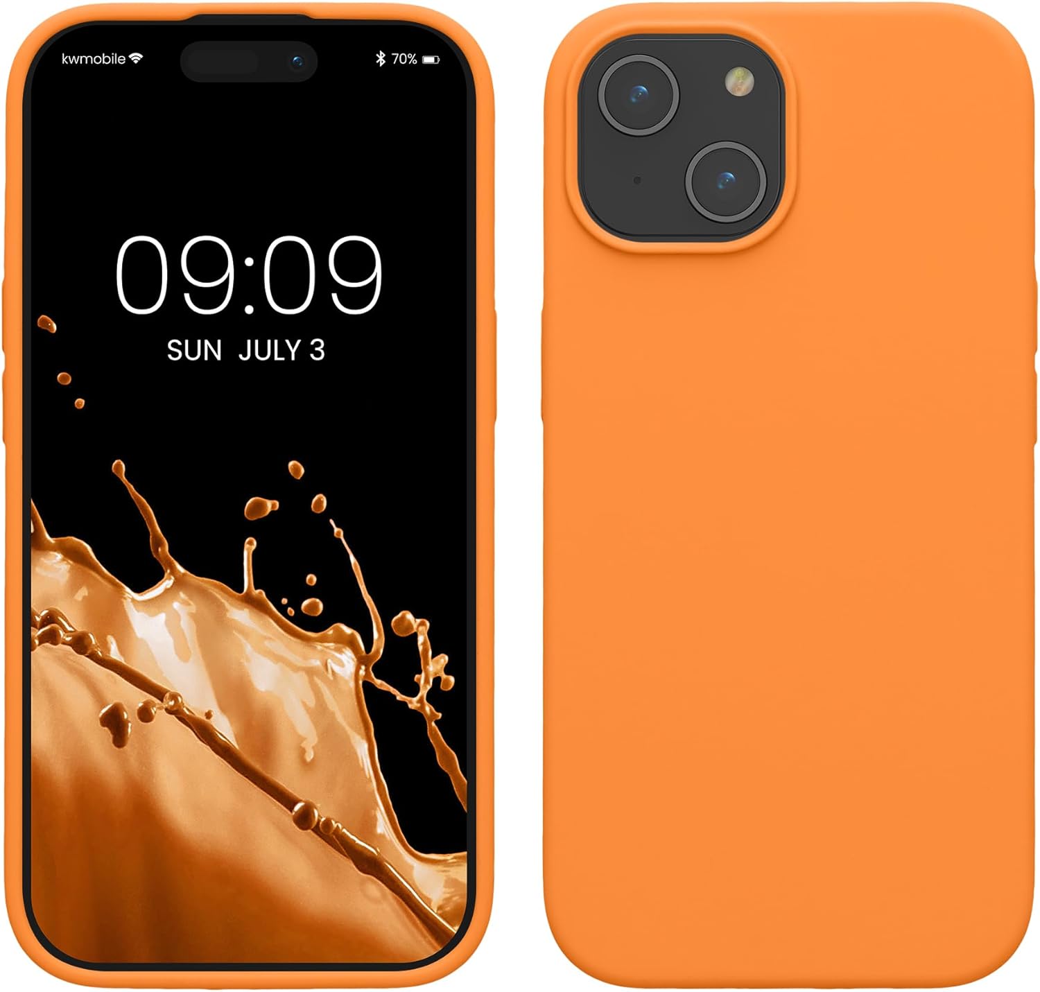KW iPhone 15 Θήκη Σιλικόνης Rubberized TPU - Fruity Orange