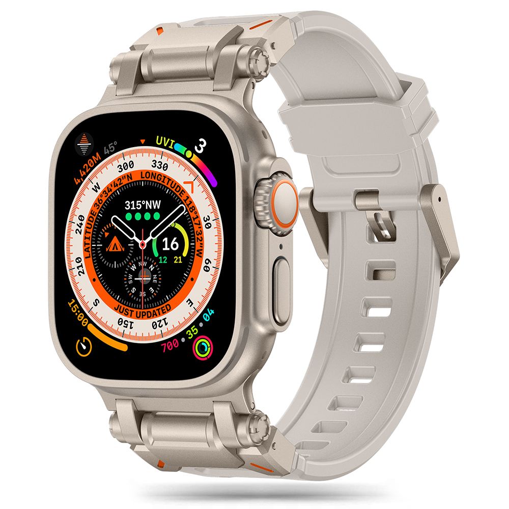 Tech-Protect Λουράκι Apple Watch 4/5/6/7/8/9/10/11 - SE (1/2/3) - ULTRA (1/2/3) - 44/45/46/49mm Delta Pro Λαστιχένιο - Starlight / Titanium