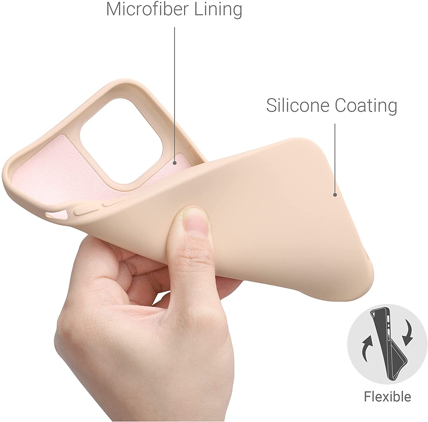 KW iPhone 12 Pro Max Θήκη Σιλικόνης Rubberized TPU - Mother of Pearl - 52714.154