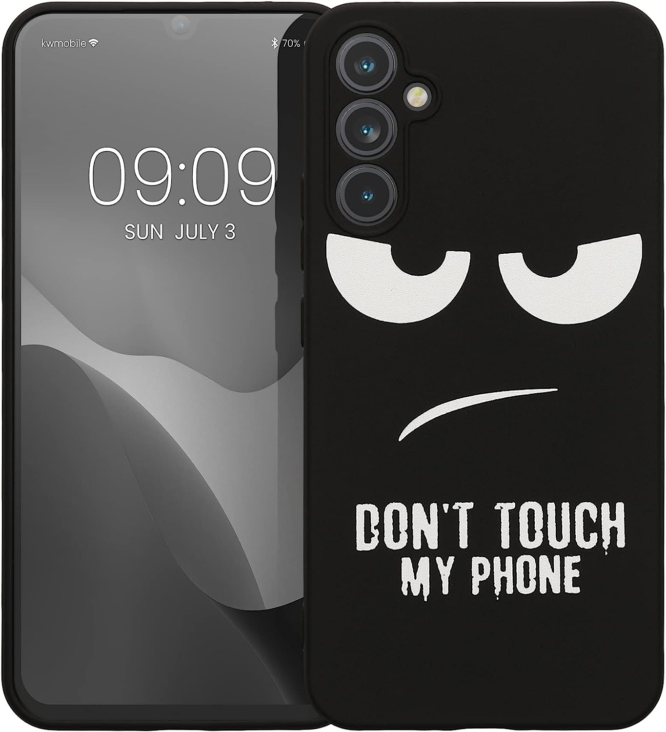 KW Samsung Galaxy A34 5G Θήκη Σιλικόνης Design Don't Touch My Phone - Black / White - 61245.01