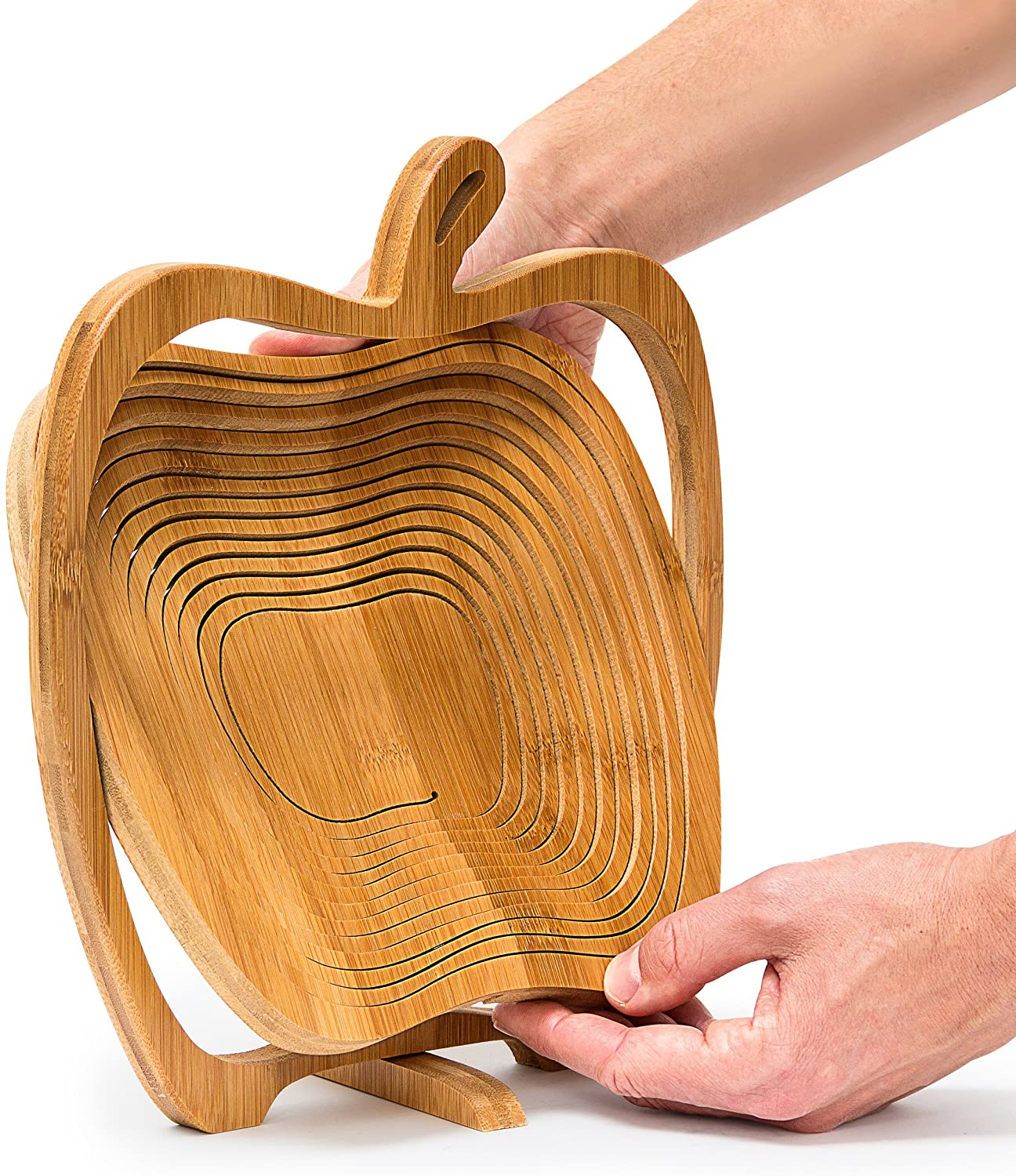 Relaxdays Ξύλινη Πτυσσόμενη Φρουτιέρα από Μπαμπού - Apple - Brown - 4052025191429