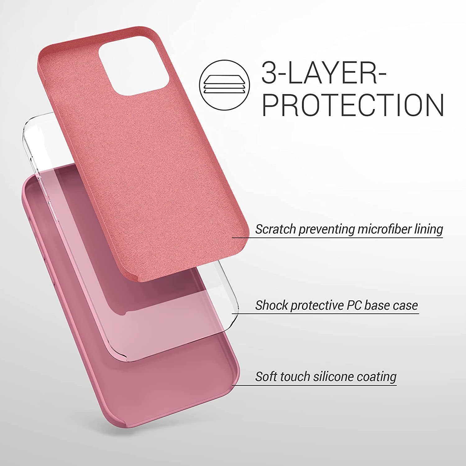 KW iPhone 12 Pro Max Θήκη Σιλικόνης Rubber TPU - Deep Rusty Rose - 52644.167