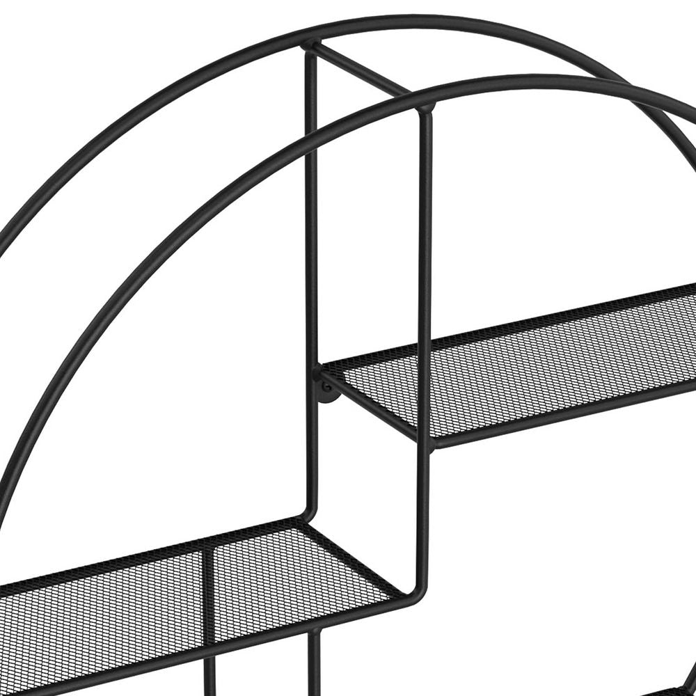 Songmics Στρογγυλό Διακοσμητικό Ράφι Τοίχου - Black - LFS01BK