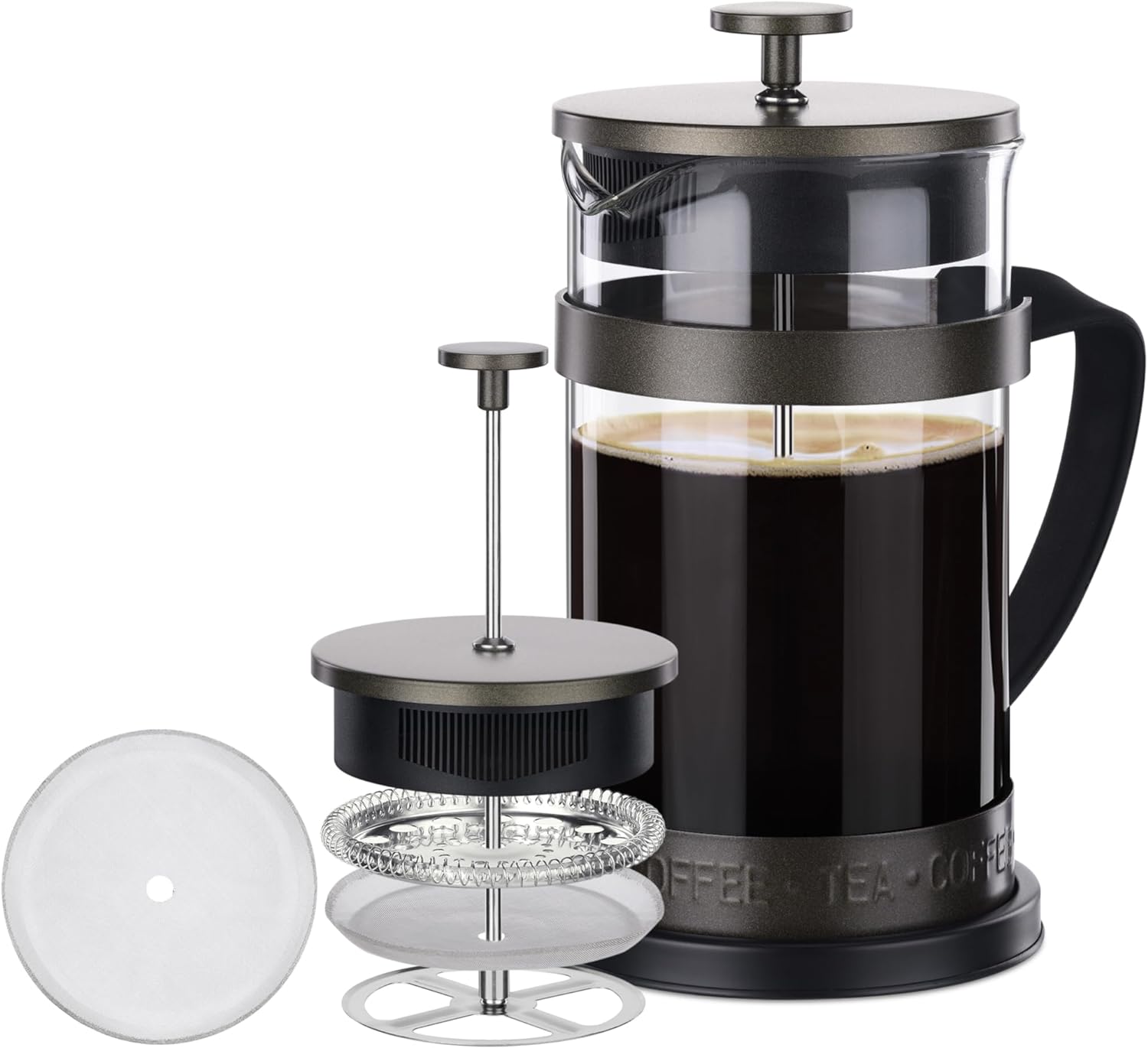 Navaris Γαλλική Καφετιέρα με Φίλτρο από Ανοξείδωτο Ατσάλι - 1000ml - Brown - 46547.03