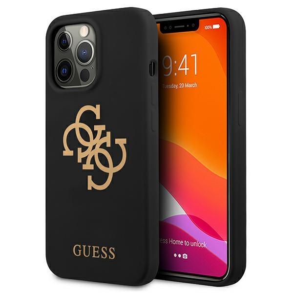 Guess iPhone 13 Pro Silicone 4G Logo Θήκη Σιλικόνης - Black - GUHCP13LLS4GGBK